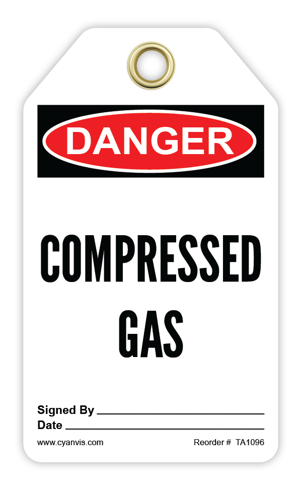 Safety Tag: Danger - COMPRESSED GAS - CYANvisuals