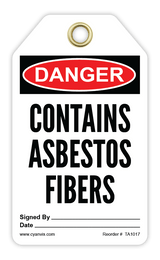 Safety Tag: Danger - CONTAINS ASBESTOS FIBERS - CYANvisuals