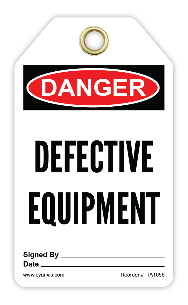 Safety Tag: Danger - DEFECTIVE EQUIPMENT - CYANvisuals