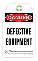 Safety Tag: Danger - DEFECTIVE EQUIPMENT - CYANvisuals