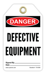 Safety Tag: Danger - DEFFECTIVE EQUIPMENT - CYANvisuals