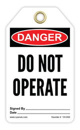 Safety Tag: Danger - DO NOT OPERATE - CYANvisuals