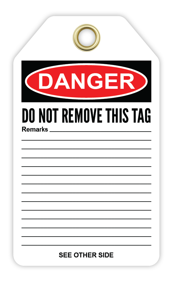 Safety Tag: Danger - DO NOT REMOVE THIS TAG UNTIL ORDERS ON OPPOSITE SIDE HAVE BEEN CARRIED OUT - CYANvisuals