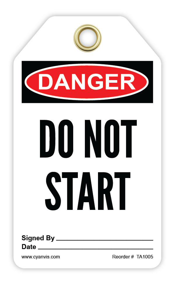 Safety Tag: Danger - DO NOT START - CYANvisuals