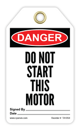 Safety Tag: Danger - DO NOT START THIS MOTOR - CYANvisuals