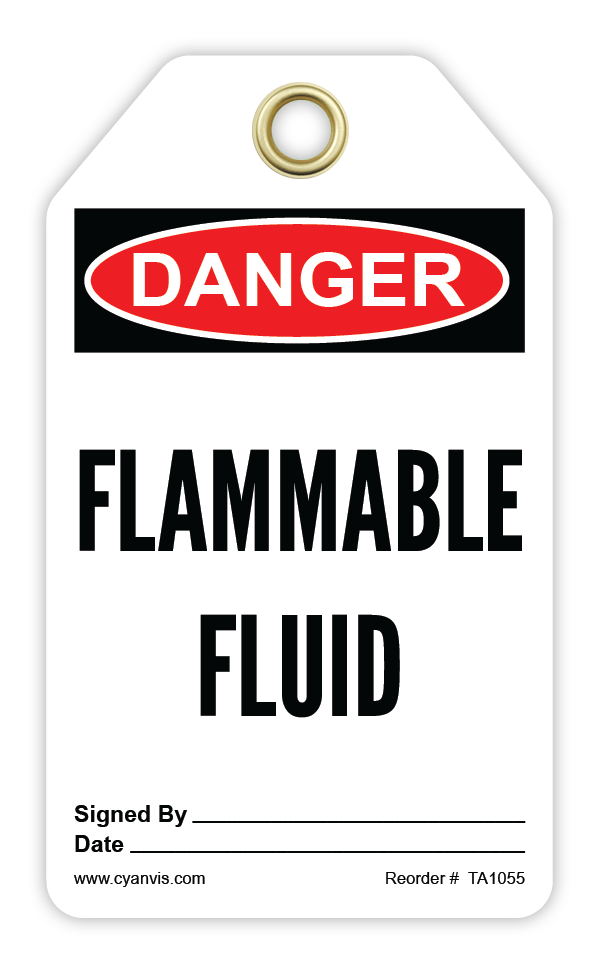 Safety Tag: Danger - FLAMMABLE LEQUID - CYANvisuals