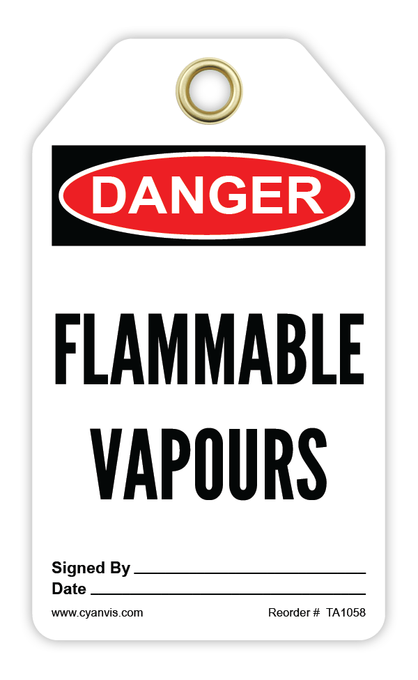 Safety Tag: Danger - FLAMMABLE VAPOURS - CYANvisuals
