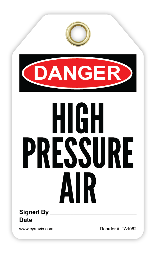 Safety Tag: Danger - HIGH PRESSURE AIR - CYANvisuals