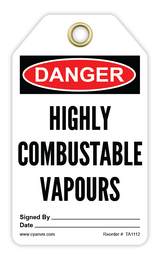 Safety Tag: Danger - HIGHLY COMBUSTABLE VAPOURS - CYANvisuals