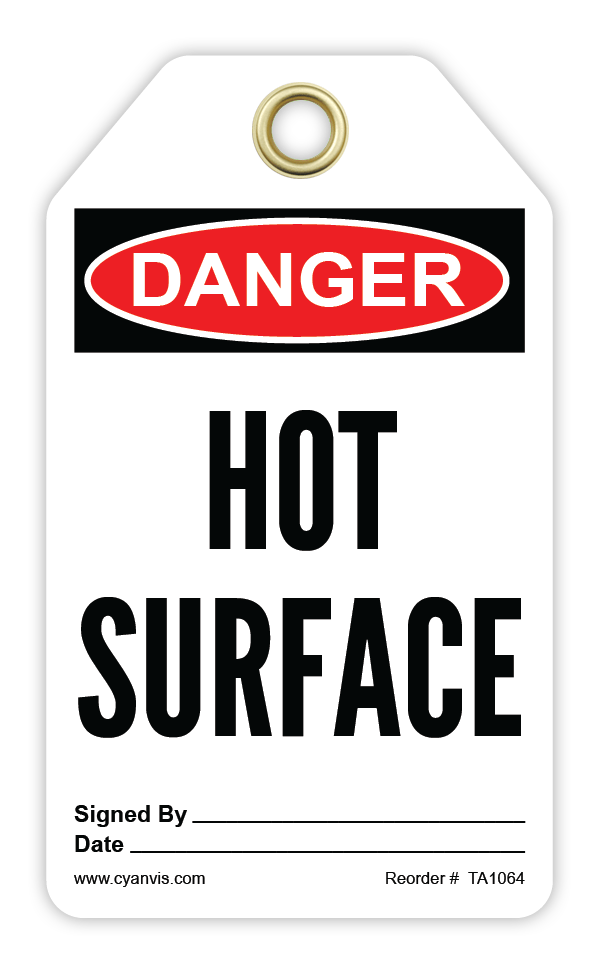 Safety Tag: Danger - HOT SURFACE - CYANvisuals