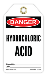 Safety Tag: Danger - HYDROCHLORIC ACID - CYANvisuals