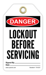 Safety Tag: Danger - LOCKOUT BEFORE SERVICING - CYANvisuals