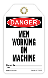Safety Tag: Danger - MEN WORKING ON MACHINE - CYANvisuals