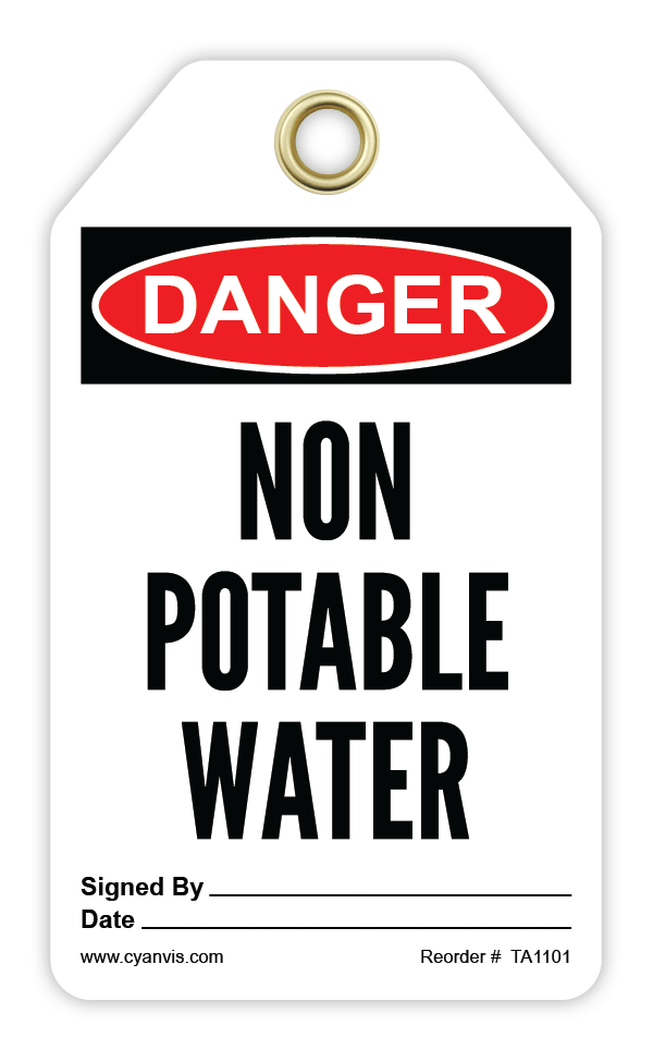 Safety Tag: Danger - NON POTABLE WATER - CYANvisuals