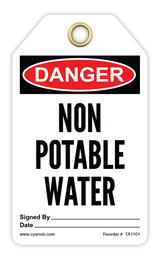 Safety Tag: Danger - NON POTABLE WATER - CYANvisuals