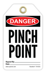 Safety Tag: Danger - PINCH POINT - CYANvisuals