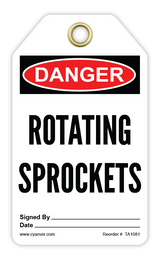 Safety Tag: Danger - ROTATING SPROCKETS - CYANvisuals