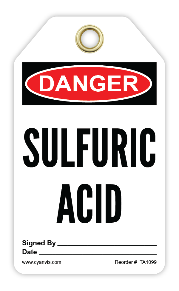 Safety Tag: Danger - SULFURIC ACID - CYANvisuals