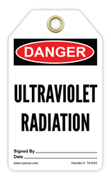 Safety Tag: Danger - ULTRAVIOLET RADIATION - CYANvisuals