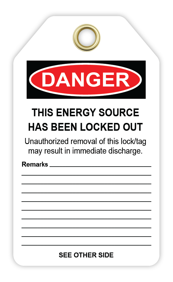 Safety Tag: Lockout - DO NOT ENERGIZE. MY LIFE IS ON THE LINE - CYANvisuals