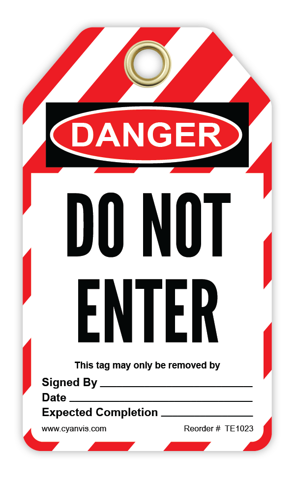 Safety Tag: Lockout - DO NOT ENTER - CYANvisuals