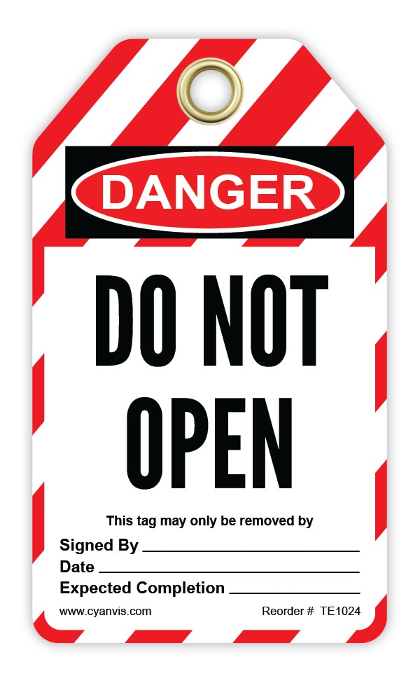 Safety Tag: Lockout - DO NOT OPEN - CYANvisuals