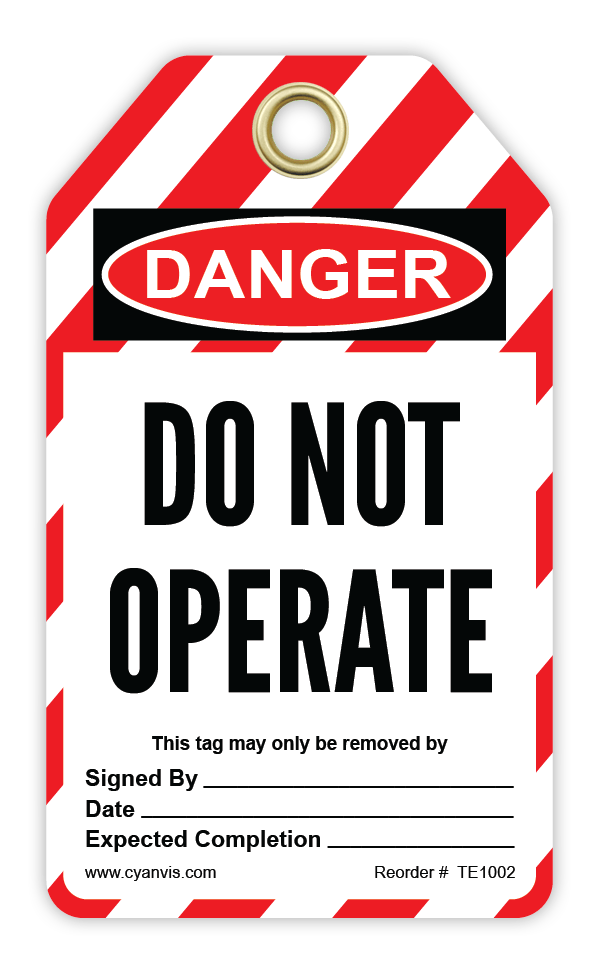 Safety Tag: Lockout - DO NOT OPERATE - CYANvisuals