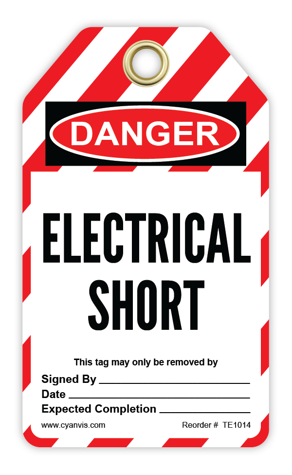 Safety Tag: Lockout - ELECTRICAL SHORT - CYANvisuals