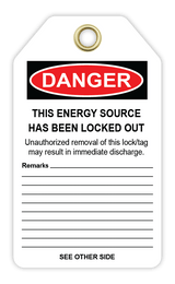 Safety Tag: Lockout - MACHINE LOCKED OUT - CYANvisuals