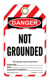 Safety Tag: Lockout - NOT GROUNDED - CYANvisuals