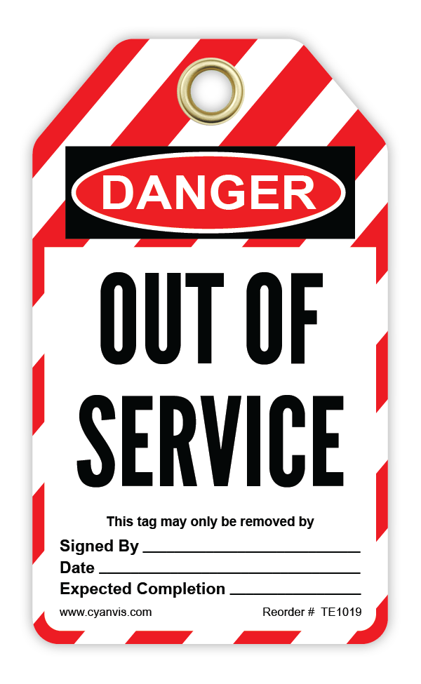 Safety Tag: Lockout - OUT OF SERVICE - CYANvisuals