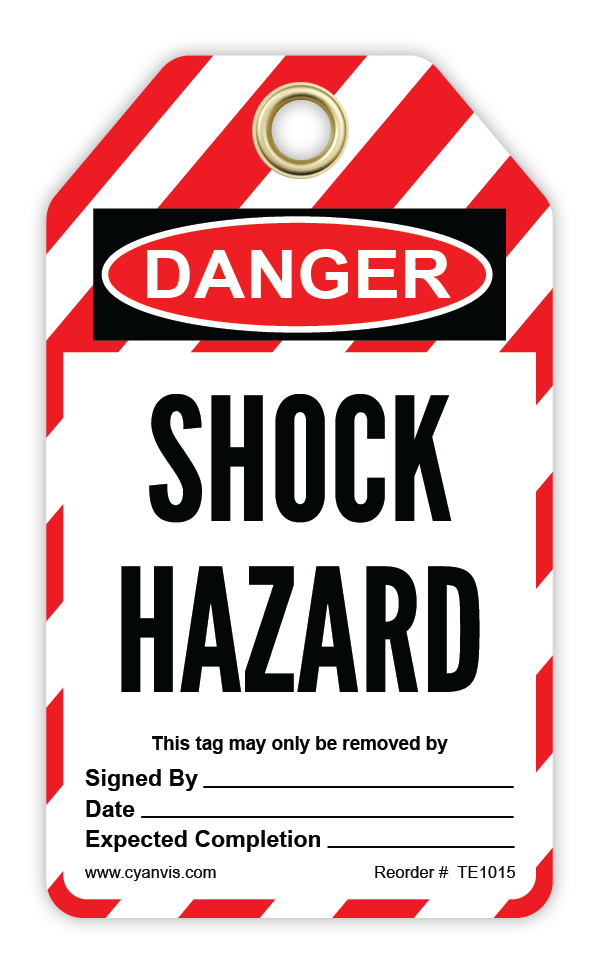 Safety Tag: Lockout - SHOCK HAZARD - CYANvisuals