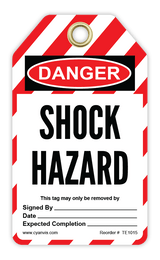 Safety Tag: Lockout - SHOCK HAZARD - CYANvisuals