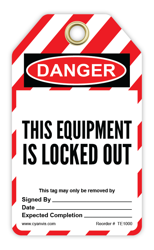 Safety Tag: Lockout - THIS EQUIPMENT IS LOCKED OUT - CYANvisuals