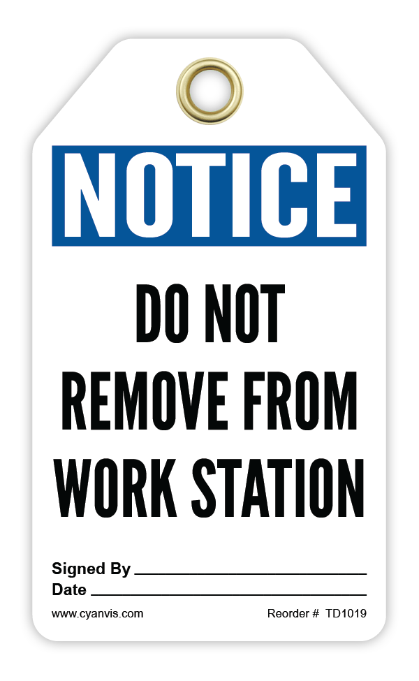 High quality Notice safety tag – CYANvisuals.com