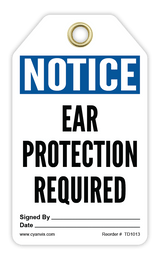 Safety Tag: Notice - EAR PROTECTION REQUIRED - CYANvisuals