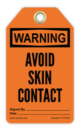 Safety Tag: Warning - AVOID SKIN CONTACT - CYANvisuals