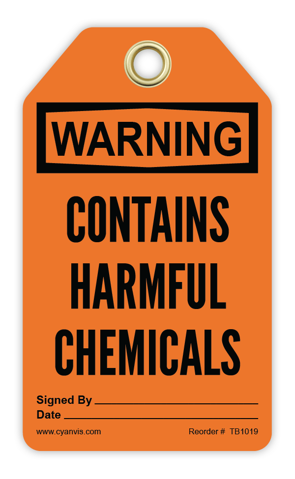 Safety Tag: Warning - CONTAINS HARMFUL CHEMICALS - CYANvisuals