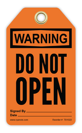 Safety Tag: Warning - DO NOT OPEN - CYANvisuals