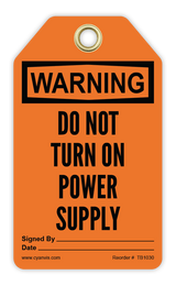 Safety Tag: Warning - DO NOT TURN ON POWER SUPPLY - CYANvisuals