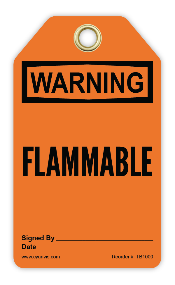 Safety Tag: Warning - FLAMMABLE - CYANvisuals