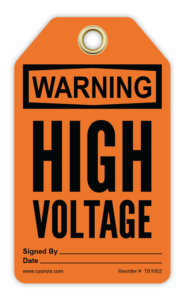 Safety Tag: Warning - HIGH VOLTAGE - CYANvisuals