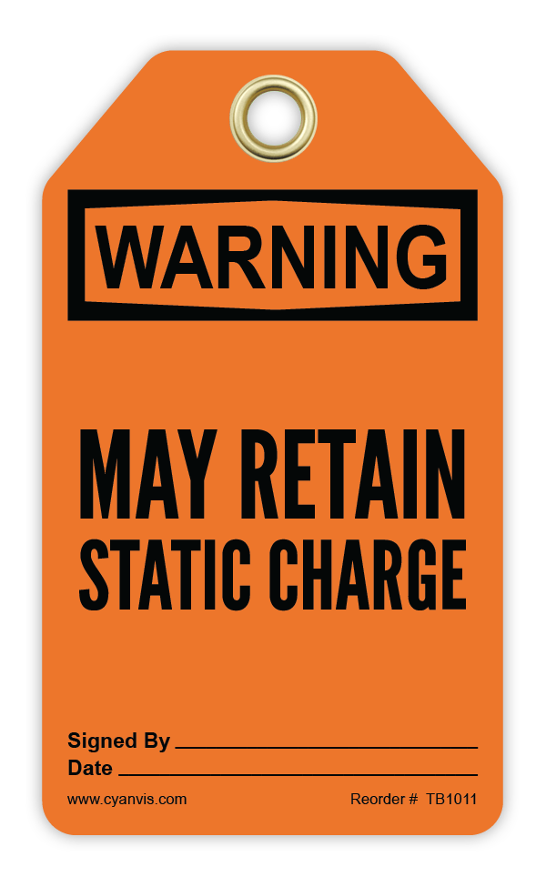 Safety Tag: Warning - MAY RETAIN STATIC CHARGE - CYANvisuals