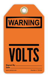 Safety Tag: Warning - _____ VOLTS - CYANvisuals