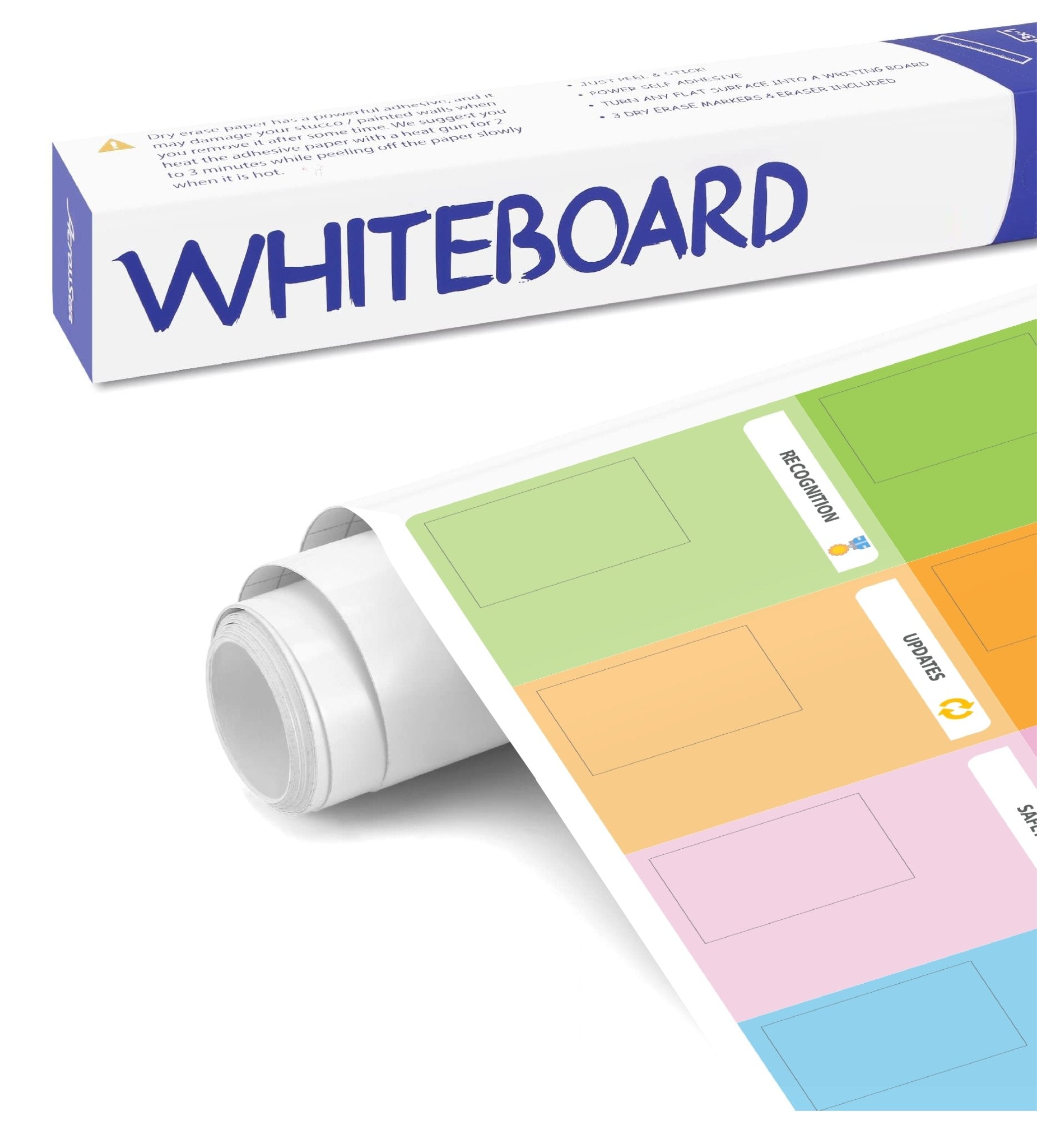 Self Adhesive Dry Erase Whiteboard Vinyl Sticker Overlay (Custom Printed Graphic & Free Design Included) - CYANvisuals