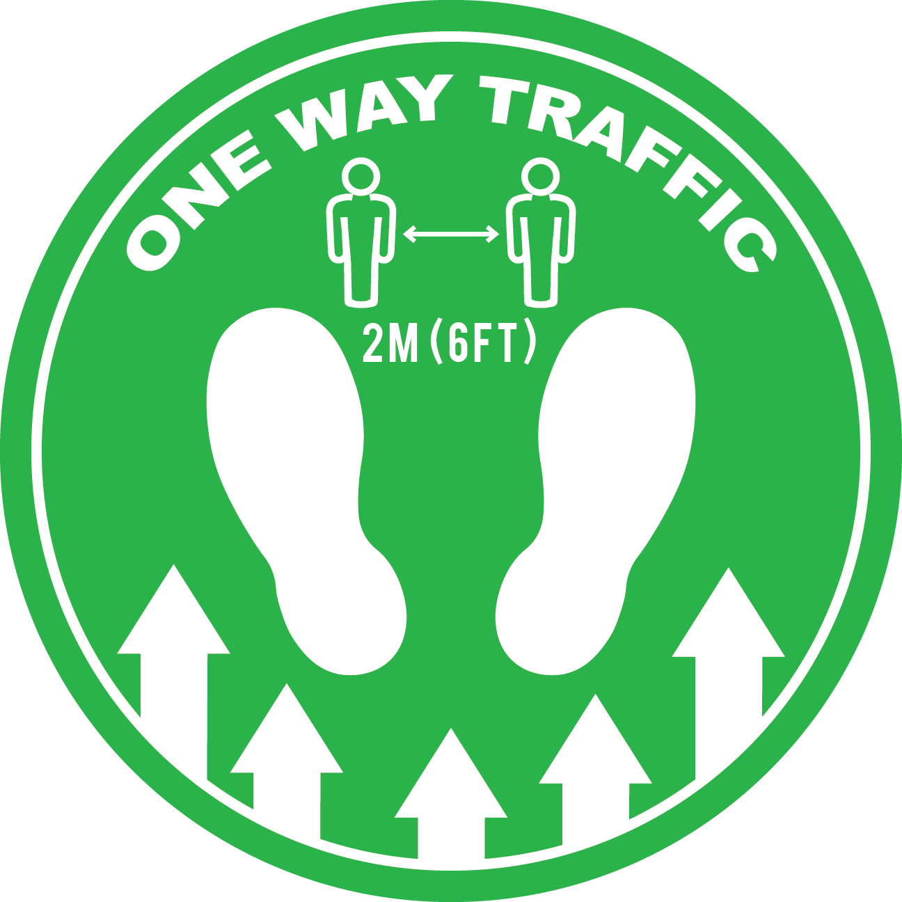 Social Distancing - One Way Traffic - Floor Sign - CYANvisuals