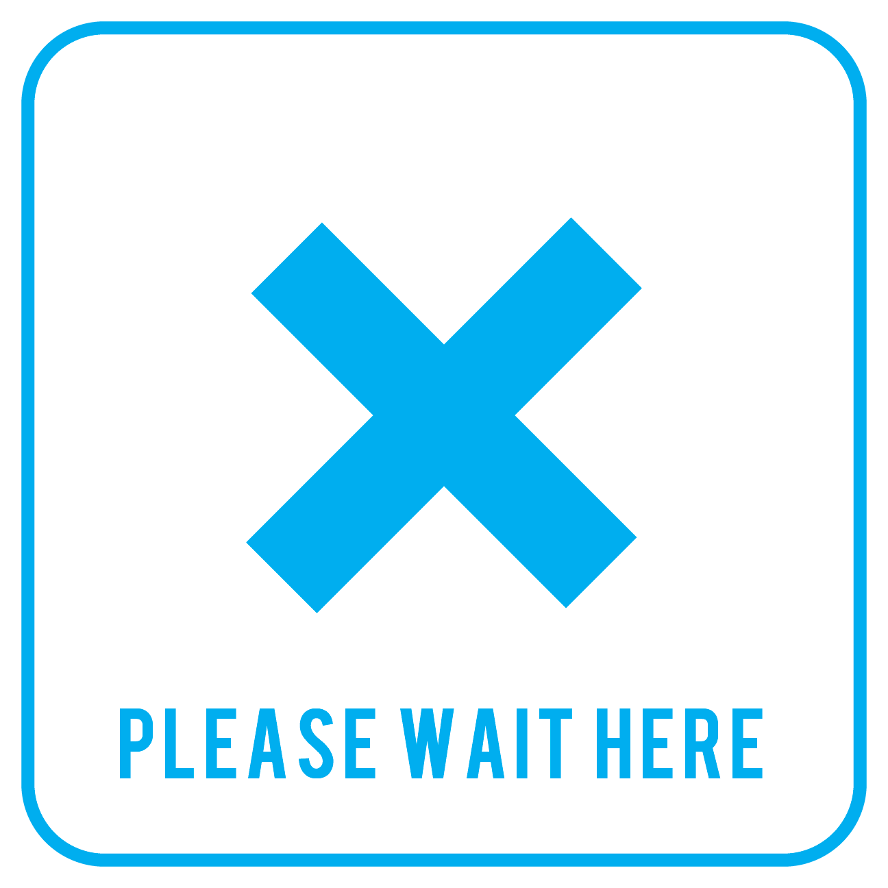 Social Distancing - Please Wait Here - Floor Sign - CYANvisuals