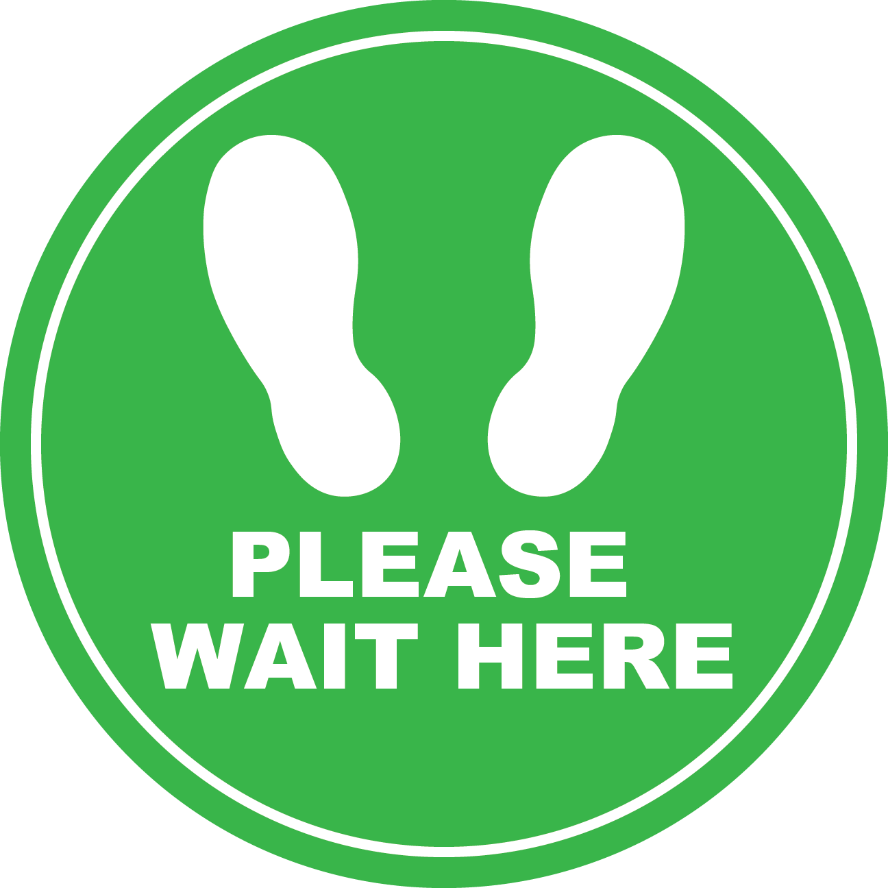 Social Distancing - Please Wait Here - Floor Sign - CYANvisuals