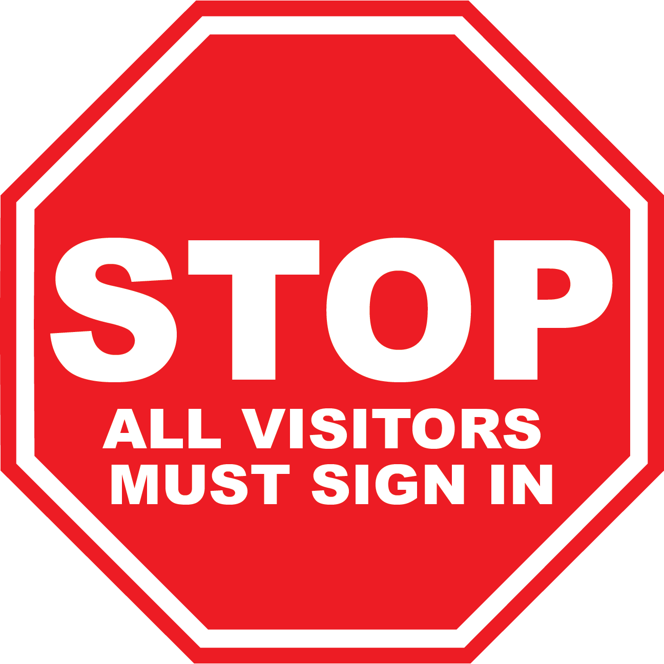 STOP - All Visitors Must Sign In - Floor Sign - CYANvisuals