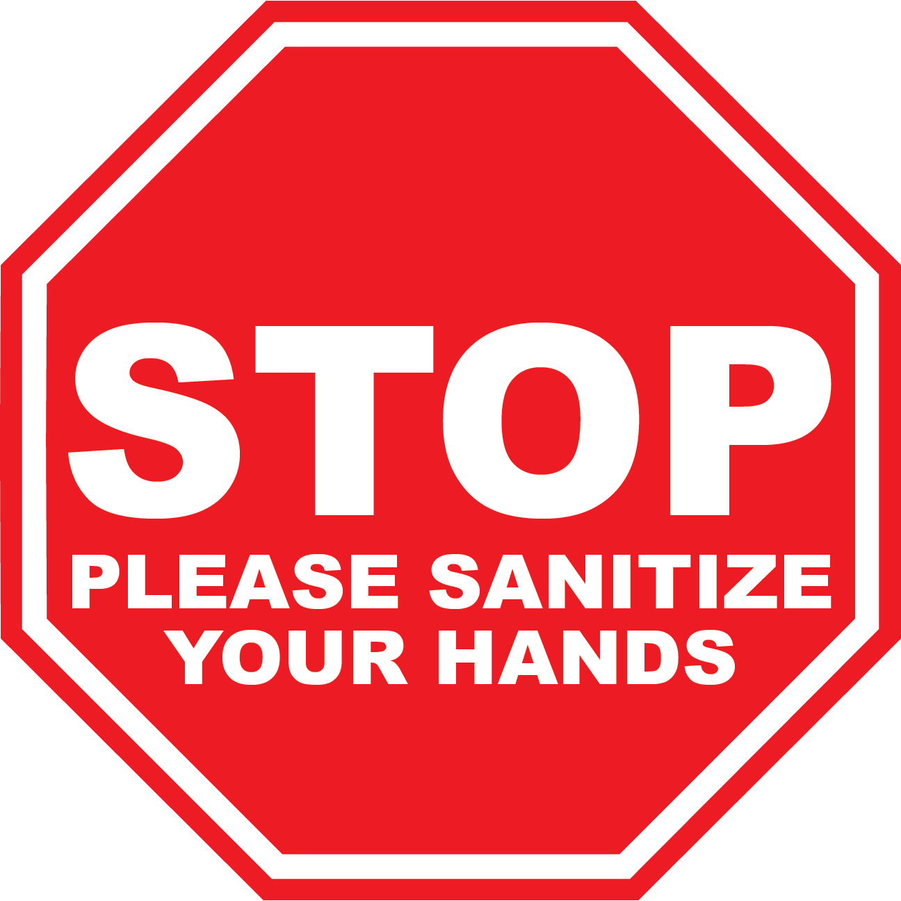 STOP - Please Sanitize Your Hands - Floor Sign - CYANvisuals